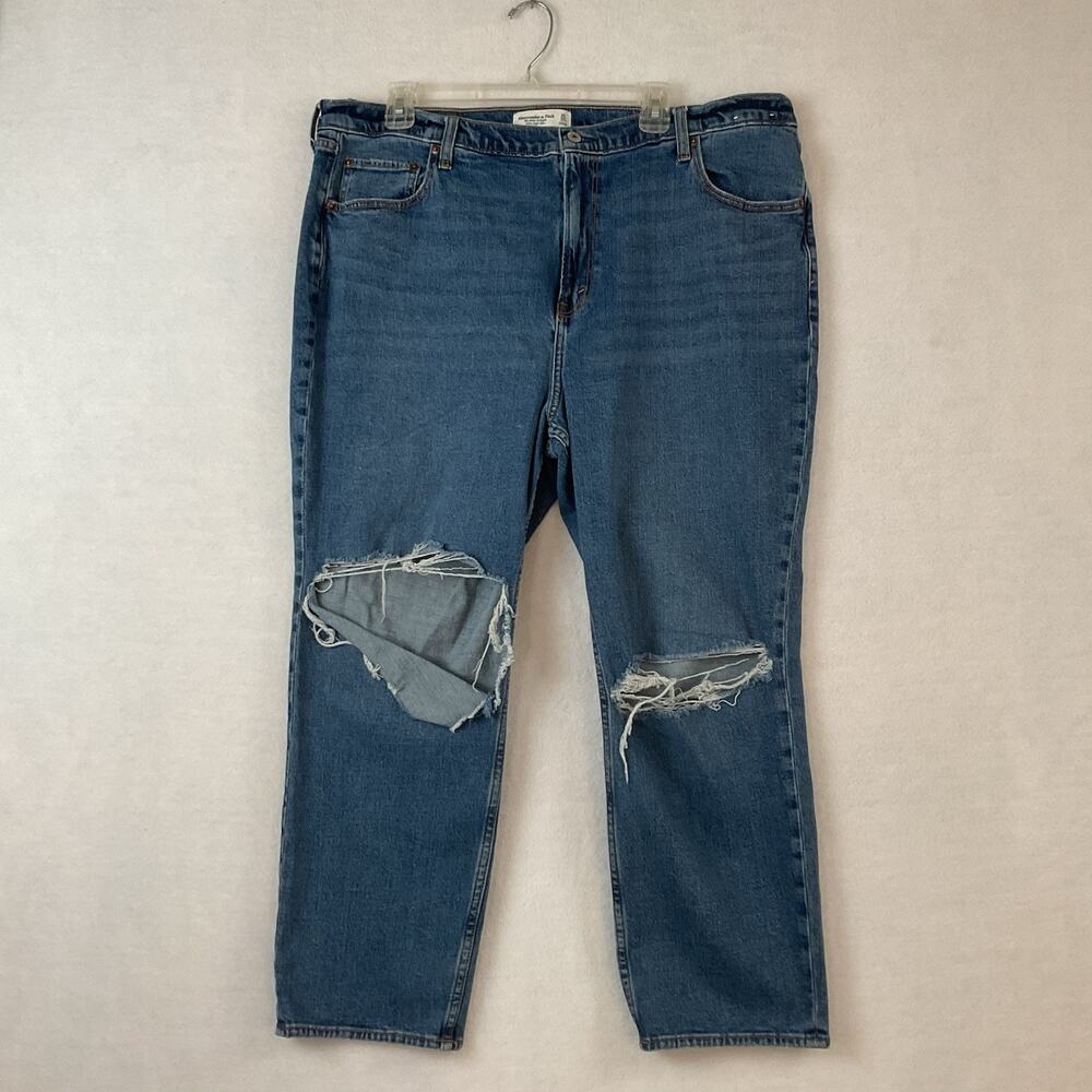 Abercrombie & Fitch Jeans Womens 35 20R Destroyed Ankle Straight Ultra High Rise